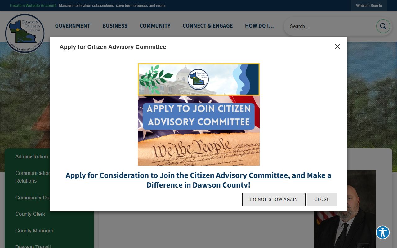Dawson County sheriff profile contact source for inmate population records